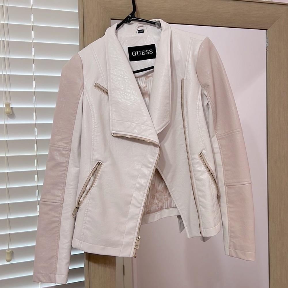 Guess Pink Leather Jacket